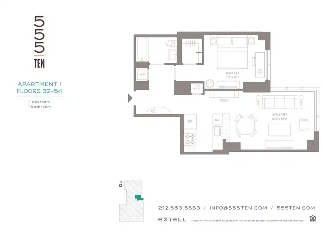 Property at 555 10th Ave Unit 36I, New York, NY, 10018, 1 bed, 1 bath, [object Object]