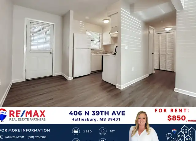 Property at 406 N 39th Ave Unit 4, Hattiesburg, MS, 39401, 2 beds, 1 bath, [object Object]