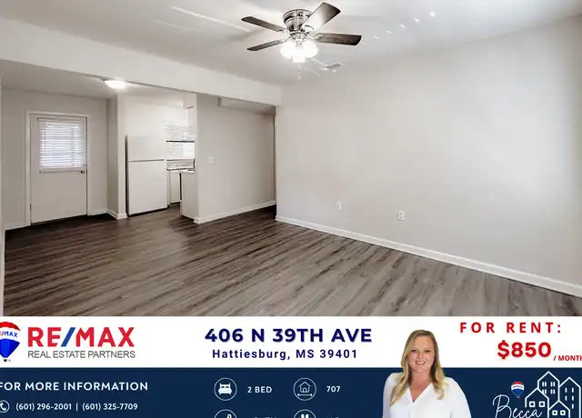 Property at 406 N 39th Ave Unit 4, Hattiesburg, MS, 39401, 2 beds, 1 bath, [object Object]