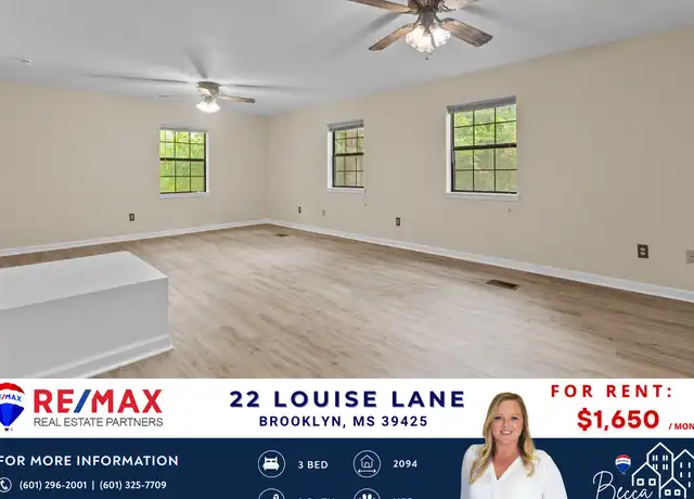 Property at 22 Louise Ln, Brooklyn, MS, 39425, 3 beds, 2 baths, [object Object]