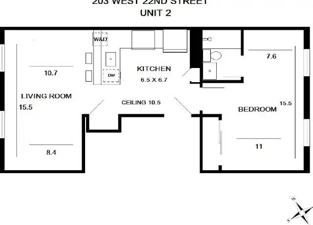Property at 203 W 22nd St Unit 2, New York, NY, 10011, 1 bed, 1 bath, [object Object]