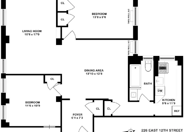 Property at 226 E 12th St Unit 4A, New York, NY, 10003, 2 beds, 1 bath, [object Object]