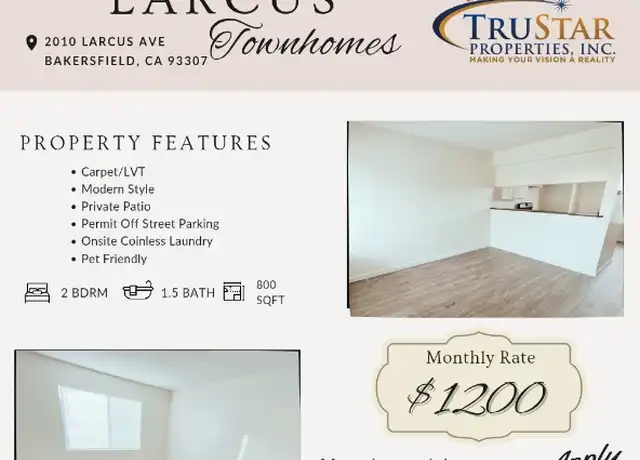 Property at 2010 Larcus Ave, Bakersfield, CA, 93307, 2 beds, 1.5 baths, [object Object]