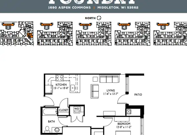 Property at 1690 Aspen Cmns Unit 115, Middleton, WI, 53562, 1 bed, 1 bath, [object Object]