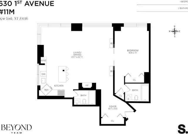 Property at 630 1st Ave Unit 11M, New York, NY, 10016, 1 bed, 2 baths, [object Object]