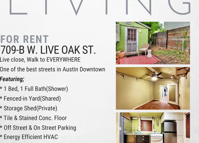 Property at 709 W Live Oak St Unit B, Austin, TX, 78704, 1 bed, 1 bath, [object Object]