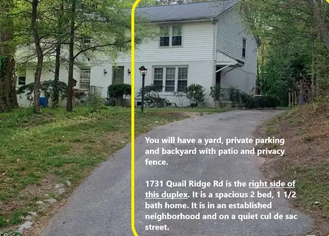 Property at 1731 Quail Ridge Rd, Raleigh, NC, 27609, 2 beds, 1.5 baths, [object Object]