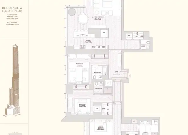 Property at 217 W 57th St Unit 79W, New York, NY, 10019, 3 beds, 3.5 baths, [object Object]