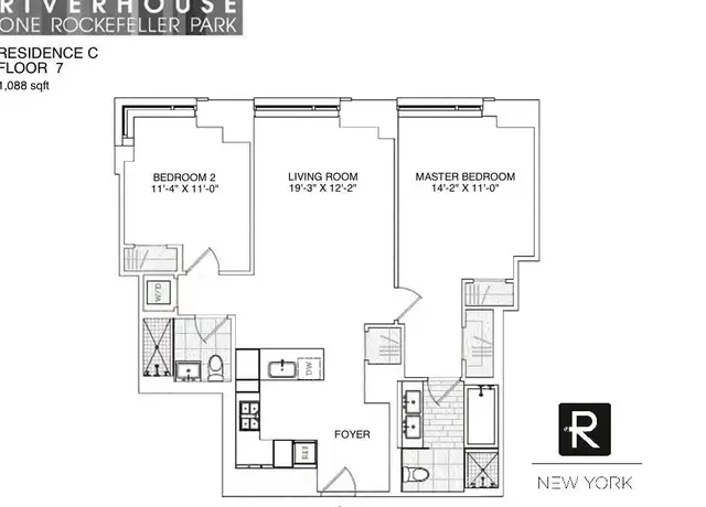 Property at 2 River Ter Unit 7-C, New York, NY, 10282, 2 beds, 2 baths, [object Object]