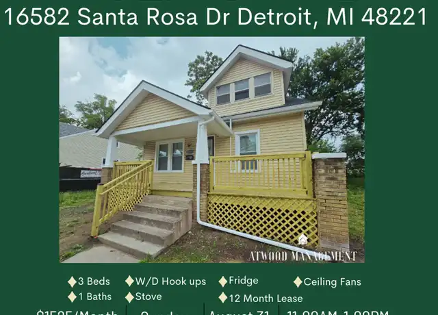 Property at 16582 Santa Rosa Dr, Detroit, MI, 48221, 3 beds, 1 bath, [object Object]