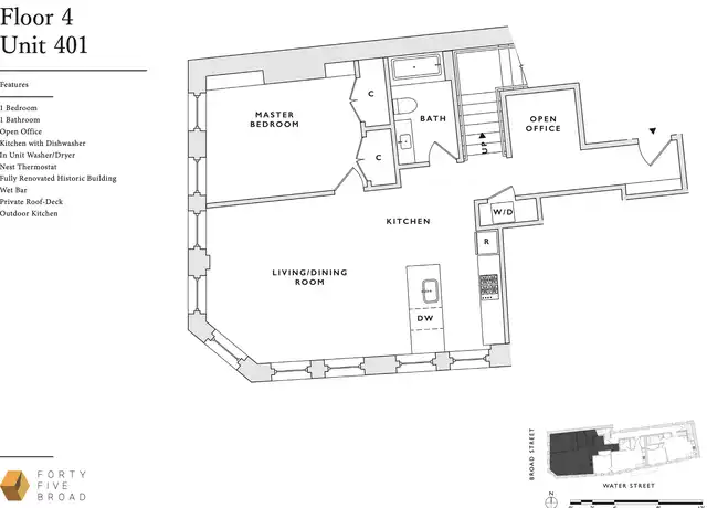 Property at 45 Broad St Unit 45BS-401, Boston, MA, 02109, 1 bed, 1 bath, [object Object]