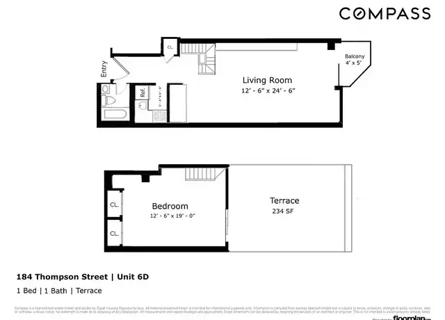 Property at 184 Thompson St Unit 6D, New York, NY, 10012, 1 bed, 1 bath, [object Object]