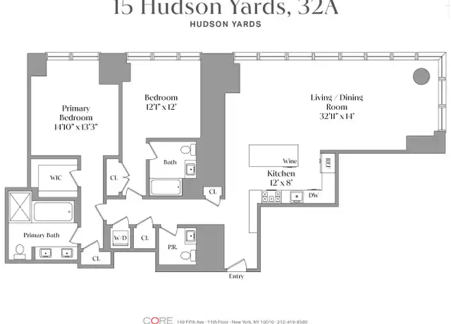 Property at 15 Hudson Yards Unit 32A, New York, NY, 10001, 2 beds, 2.5 baths, [object Object]