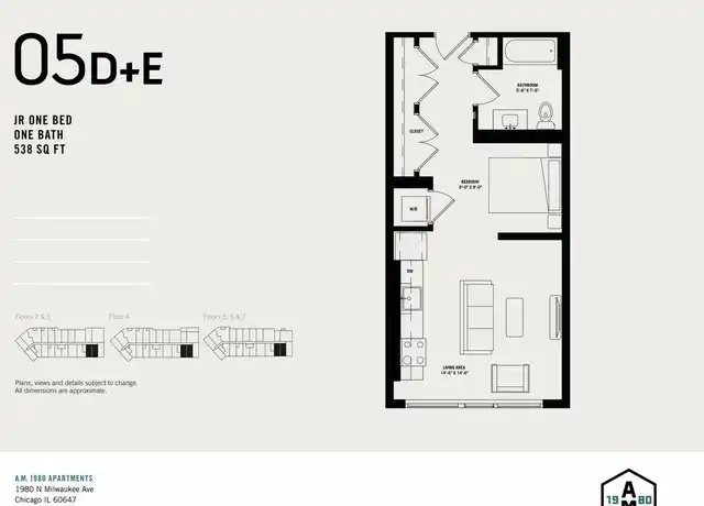 Property at 1980 N Milwaukee Ave Unit 219, Chicago, IL, 60647, 0 beds, 1 bath, [object Object]