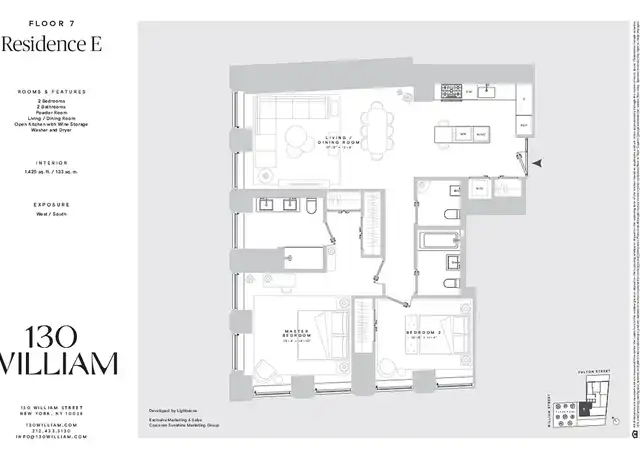 Property at 130 William St Unit 7E, New York, NY, 10038, 2 beds, 2.5 baths, [object Object]