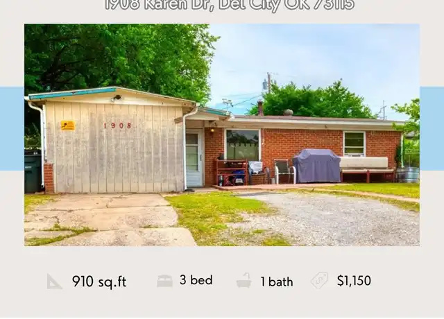 Property at 1908 Karen Dr, Oklahoma City, OK, 73115, 3 beds, 1 bath, [object Object]