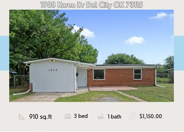 Property at 1908 Karen Dr, Oklahoma City, OK, 73115, 3 beds, 1 bath, [object Object]