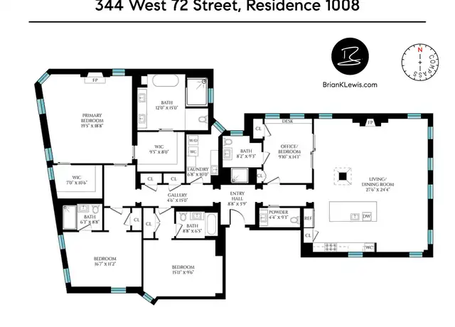 Property at 344 W 72nd St #1008, New York, NY, 10023, 4 beds, 4.5 baths, [object Object]