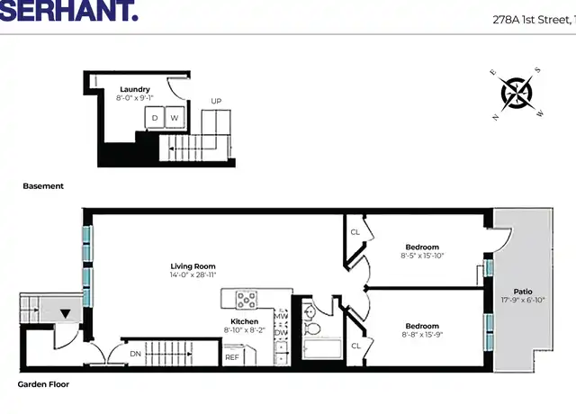 Property at 278A 1st St Unit 1, Brooklyn, NY, 11215, 2 beds, 1 bath, [object Object]