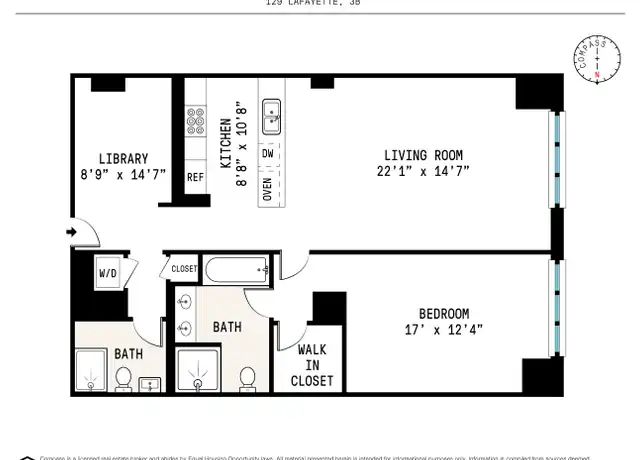 Property at 129 Lafayette St Unit 3B, New York, NY, 10013, 1 bed, 2 baths, [object Object]