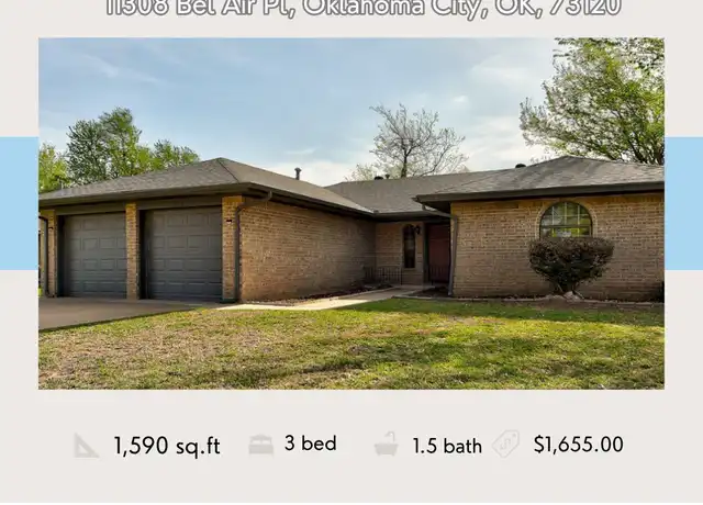 Property at 11308 Bel Air Pl, Oklahoma City, OK, 73120, 3 beds, 1.5 baths, [object Object]