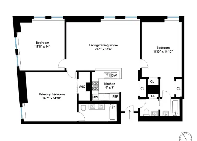 Property at 25 Broad St Unit 16I, New York, NY, 10004, 3 beds, 2 baths, [object Object]