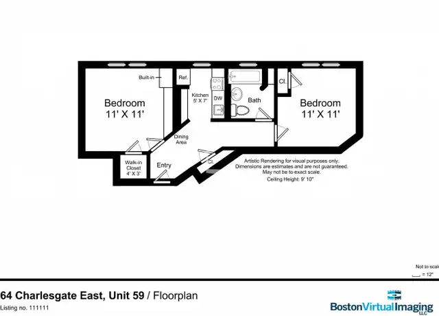 Property at 64 Charlesgate E, Boston, MA, 02215, 2 beds, 1 bath, [object Object]