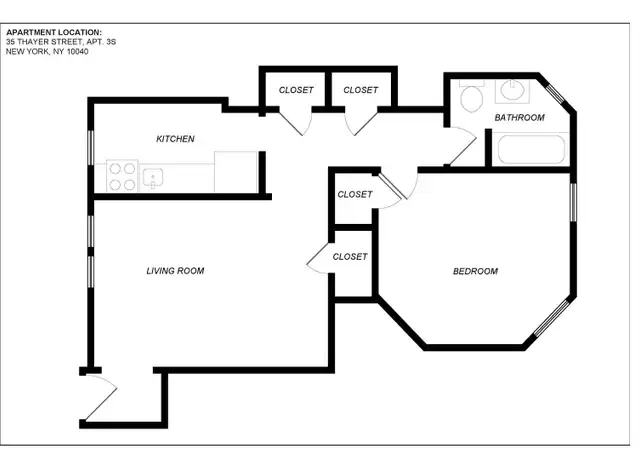 Property at 35 Thayer St Unit S3, New York, NY, 10040, 1 bed, 1 bath, [object Object]