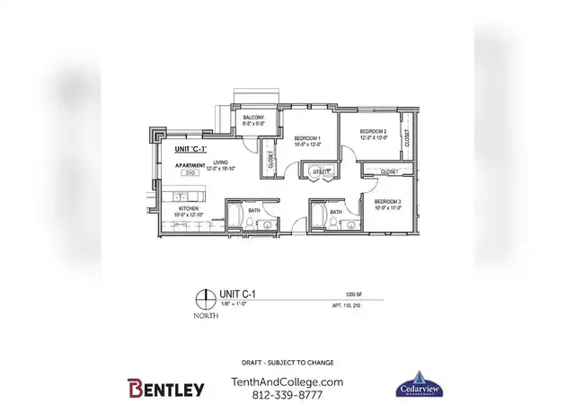 Property at The Bentley - 650 N College Ave, Bloomington, IN, 47404, 3 beds, 2 baths, [object Object]