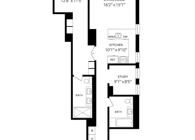 Property at 49 Chambers St Unit 8H, New York, NY, 10007, 1 bed, 2 baths, [object Object]