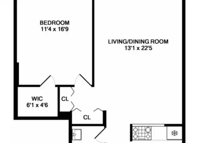 Property at 414 W 54th St Unit 4E, New York, NY, 10019, 1 bed, 1 bath, [object Object]