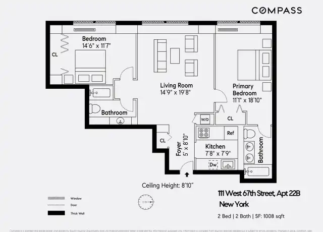 Property at 111 W 67th St Unit 22B, New York, NY, 10023, 2 beds, 2 baths, [object Object]