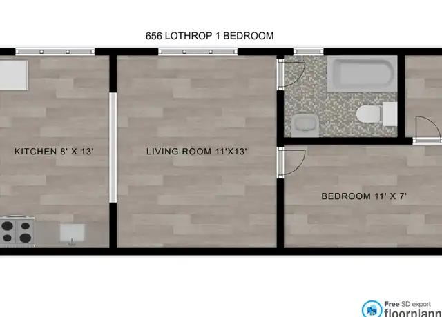 Property at 656 Lothrop St, Detroit, MI, 48202, 1 bed, 1 bath, [object Object]