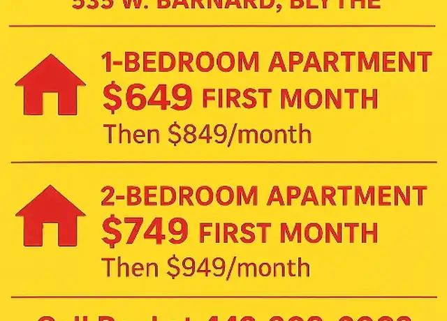 Property at 535 W Barnard St, Blythe, CA, 92225, 1 bed, 1 bath, [object Object]