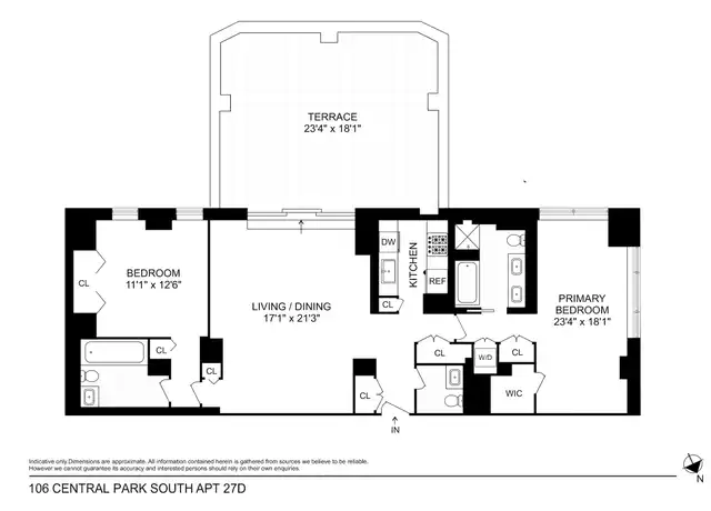 Property at 106 Central Park S Unit 27D, New York, NY, 10019, 2 beds, 2.5 baths, [object Object]