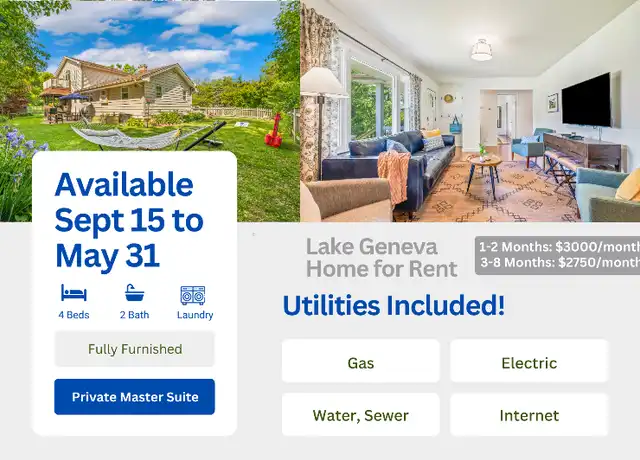 Property at N3143 Williams St, Lake Geneva, WI, 53147, 4 beds, 2 baths, [object Object]