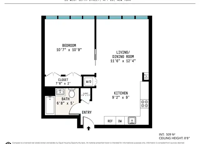 Property at 26 W 127th St Unit 2B, New York, NY, 10027, 1 bed, 1 bath, [object Object]