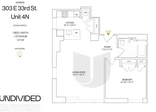 Property at 303 E 33rd St Unit 4N, New York, NY, 10016, 1 bed, 1 bath, [object Object]
