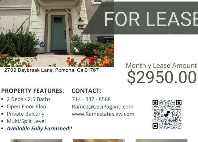 Property at 2709 Daybreak Ln, Pomona, CA, 91767, 2 beds, 2.5 baths, [object Object]