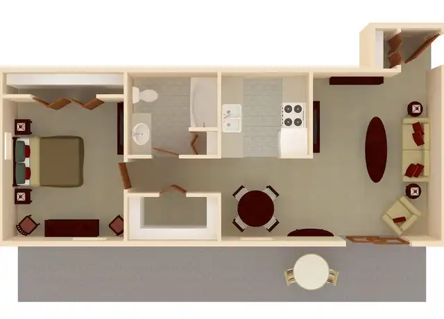 Property at 8633 E 46th St Unit 8613D, Indianapolis, IN, 46226, 1 bed, 1 bath, [object Object]