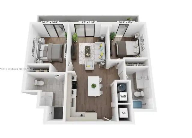 Property at 2800 SW 27th Ter Unit 1101, Miami, FL, 33133, 2 beds, 2 baths, [object Object]