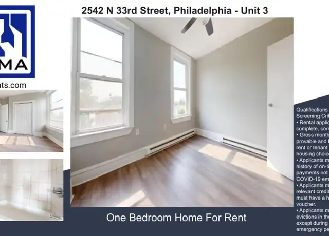 Property at 2542 N 33rd St Unit 3, Philadelphia, PA, 19132, 1 bed, 1 bath, [object Object]