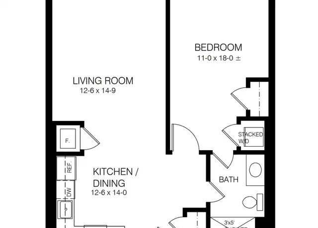 Property at 408 Oak St Unit One Bedroom, DeKalb, IL, 60115, 1 bed, 1 bath, [object Object]