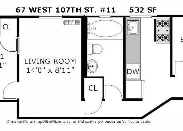 Property at 67 W 107th St #11, New York, NY, 10025, 2 beds, 1 bath, [object Object]