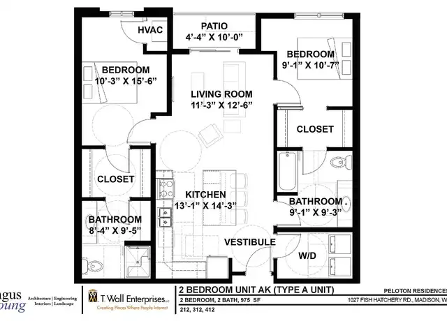 Property at PELOTON RESIDENCES, LLC - Phase 2 - 1027 Fish Hatchery Rd, Madison, WI, 53715, 1 bed, 1 bath, [object Object]