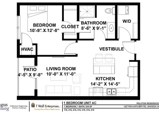 Property at PELOTON RESIDENCES, LLC - Phase 2 - 1027 Fish Hatchery Rd, Madison, WI, 53715, 1 bed, 1 bath, [object Object]