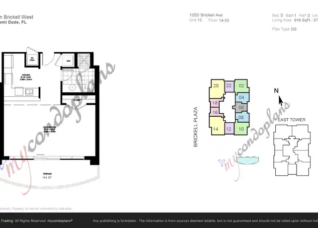 Property at 1050 Brickell Ave Unit 33, Miami, FL, 33131, 0 beds, 1 bath, [object Object]