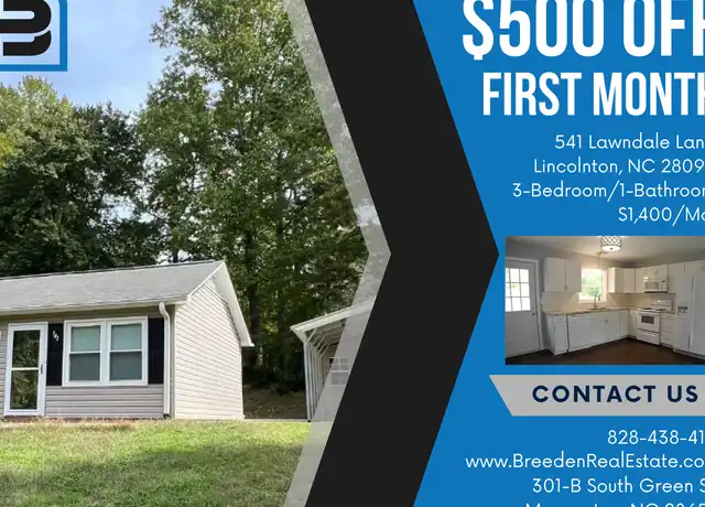 Property at 541 Lawndale Ln, Lincolnton, NC, 28092, 3 beds, 1 bath, [object Object]