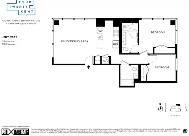 Property at 420 Kent Ave Unit 2108N, Brooklyn, NY, 11249, 2 beds, 2 baths, [object Object]