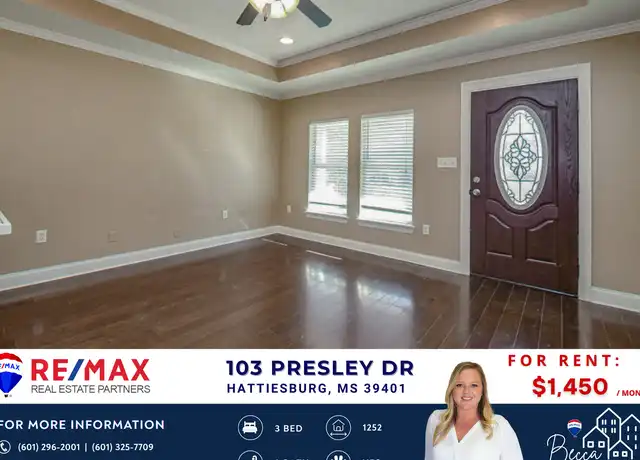 Property at 103 Presley Dr, Hattiesburg, MS, 39401, 3 beds, 2 baths, [object Object]